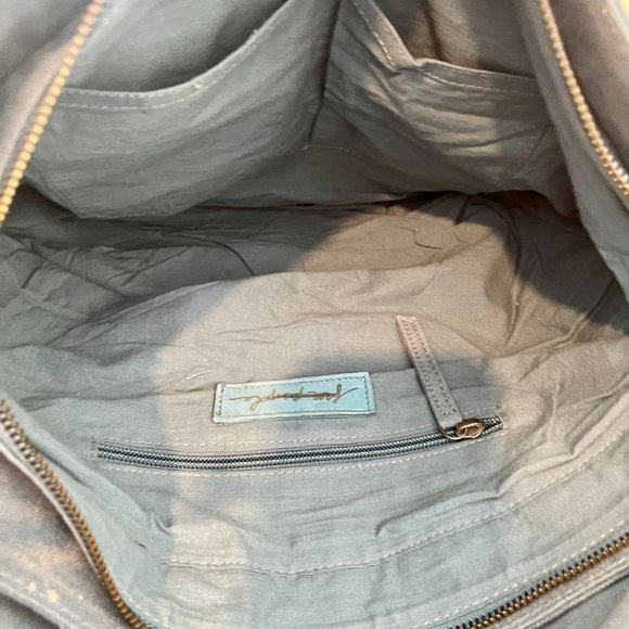 Free People SHADOWBOXER Blue Canvas Messenger Bag Bleach Splash  $98 - Picture 10 of 10